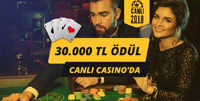 canlı casino'dan 30 000 TL'te kadar ödül alın!